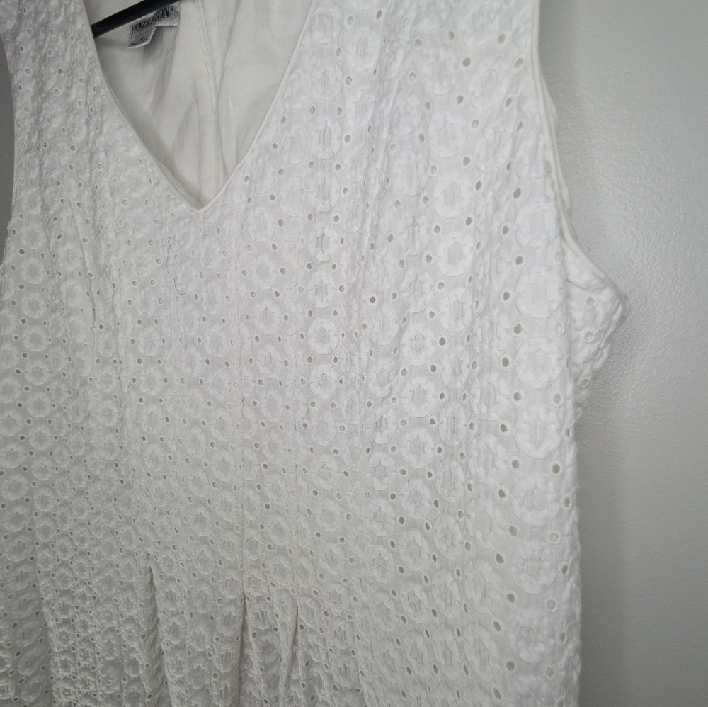 Pendleton Elegant White Sleeveless Eyelet Dress S… - image 8
